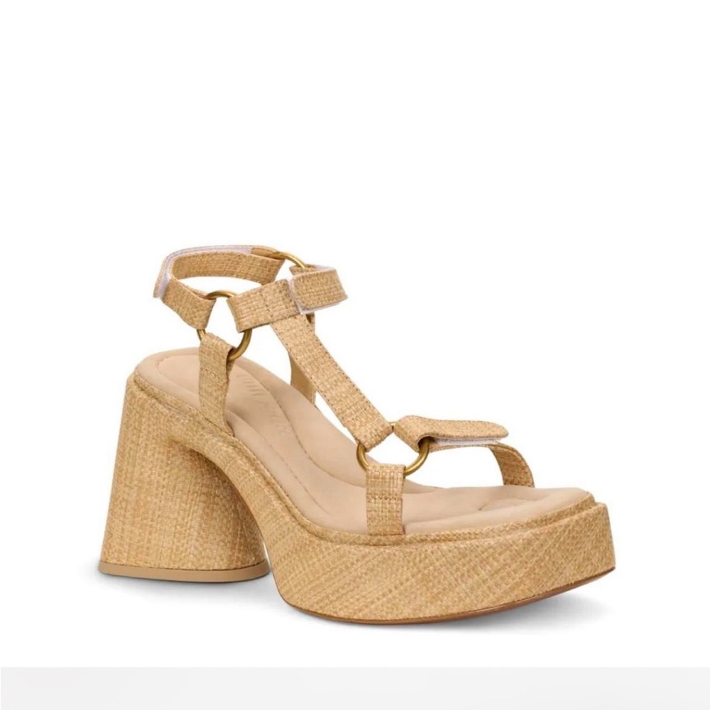 Cult Gaia Tan Platform Heels